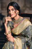 Shaded Grey Tissue Silk Saree