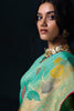Shaded Light Teal Green Tissue Silk Saree