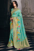 Shaded Light Teal Green Tissue Silk Saree