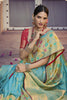 Sky Blue Tissue Silk With Mina Weaving