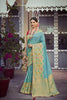 Sky Blue Tissue Silk With Mina Weaving