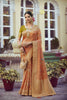 Powder Orange Tissue Silk With Mina Weaving