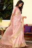 Poetry Pink Tissue Silk Zari woven Saree With Two Blouse