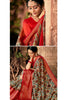 Multi Cotton Silk & Golden Zari Saree With Red Blouse