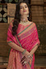Ruby Pink Soft Silk Saree In Handloom Weaving With Blouse