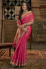 Ruby Pink Soft Silk Saree In Handloom Weaving With Blouse