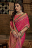 Ruby Pink Soft Silk Saree In Handloom Weaving With Blouse