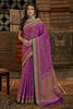 Purple Traditional Indian Weaving Patola Pettern Silk Saree