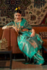 Rama Copper Zari Handloom Woven Saree