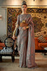 Dolphin Grey Copper Zari Handloom Woven Saree