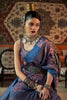 Midnight Blue Copper Zari Handloom Woven Saree