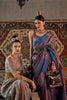 Midnight Blue Copper Zari Handloom Woven Saree