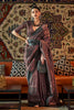 Black Copper Zari Handloom Woven Saree