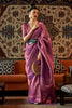 Magenta Copper Zari Handloom Woven Saree