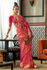 Hot Pink Two Tone Handloom Saree
