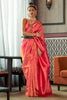 Fire orange Two Tone Handloom Saree