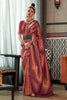 Wine Color Two Tone Handloom Saree