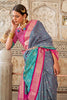 Fabulous Gray Soft Cotton Silk Patola Saree