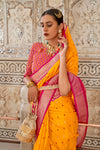 Fabulous Orange & Red Soft Cotton Silk Patola Saree