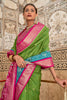Fabulous Green & Teal Blue Soft Cotton Silk Patola Saree