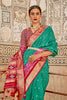 Fabulous Green & Pink Soft Cotton Silk Patola Saree