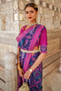 Fabulous Dark Purple Soft Cotton Silk Patola Saree