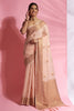 Peach Soft Modal Cotton With Dual Shade Weaving Saree