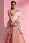 Light Pink Soft Modal Cotton With Dual Shade Weaving Saree
