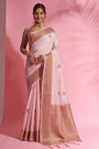 Light Pink Soft Modal Cotton With Dual Shade Weaving Saree