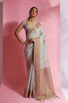 Light Grey Soft Modal Cotton With Dual Shade Weaving Saree