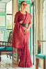 Maroon Soft Silk Saree With Zari Weaving Work