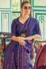 Purple Soft Silk Saree With Zari Weaving Work