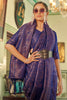 Purple Soft Silk Saree With Zari Weaving Work