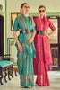 Pink Soft Silk Saree With Zari Weaving Work