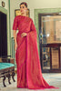 Pink Soft Silk Saree With Zari Weaving Work
