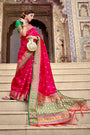 Rani Pink Soft Silk Saree With Zari Weaving Work