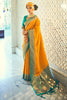 Yellow Soft Silk Saree With Zari Weaving Work