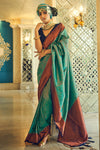 Sea Green Soft Silk Saree With Zari Weaving Work
