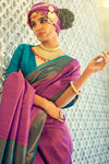 Pink Soft Silk Saree With Zari Weaving Work