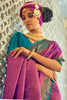 Pink Soft Silk Saree With Zari Weaving Work