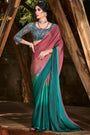 Wine Colour 3D Chiffon Saree With Sequence Blouse