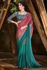 Wine Colour 3D Chiffon Saree With Sequence Blouse