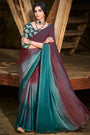 Sangria Purple Colour 3D Chiffon Saree With Sequence Blouse