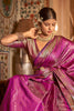 Magenta Kanchivaram Saree With Copper Zari Weaving
