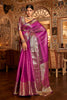 Magenta Kanchivaram Saree With Copper Zari Weaving