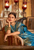Sky Blue Kanchivaram Saree With Copper Zari Weaving