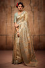 Sea Green Organza Silk Saree With Zari Weaving Work