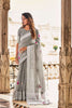 Gray shade Soft Linen with Lucknowi weaving Border and Gota patti work