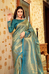 Blue Handloom Silk Saree 