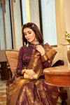 Wine Colour Unique Handloom Silk Saree